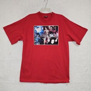 Michael Jackson Tribute T-shirt Men's Red XL Short Sleeve 1958-2009 Tee Collage